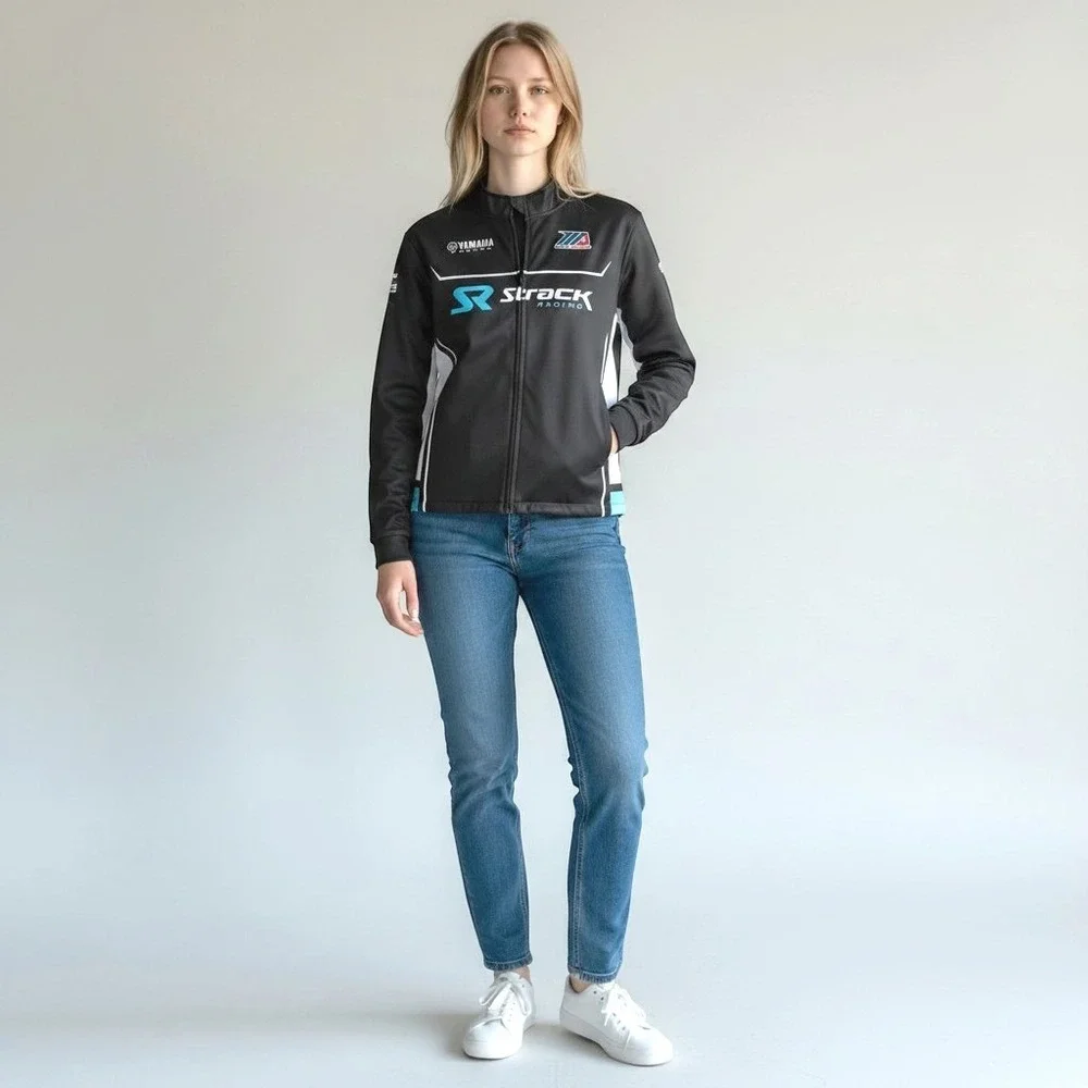 Flex Racing Yamaha Strack Racing Women Track Jacket Black‎ Full Zip Mock Neck WM